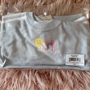 adidas Pale Blue Pullover with Rainbow Arch Logo